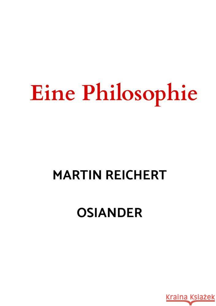 Eine Philosophie Reichert, Martin 9789403660431