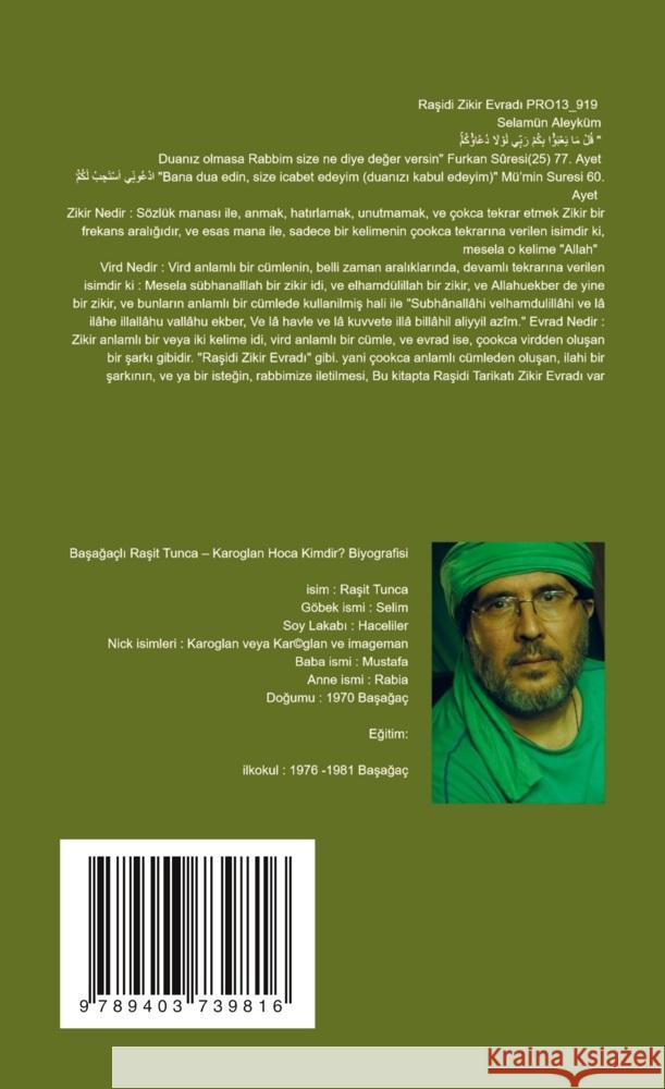 Rasidi Zikir Evradi PRO13.919 Arapça Tunca, Rasit 9789403739816 Bookmundo
