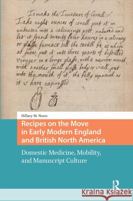 Recipes on the Move in Early Modern England and British North America Hillary Nunn 9789463723398
