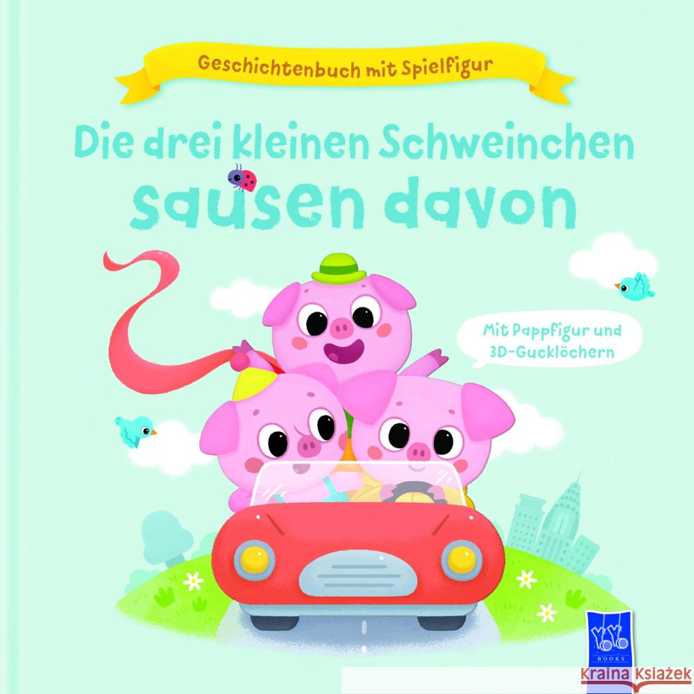 Geschichtenbuch mit Spielfigur - Die drei kleinen Schweinchen sausen davon Harman, Julie 9789464546811 YoYo Books