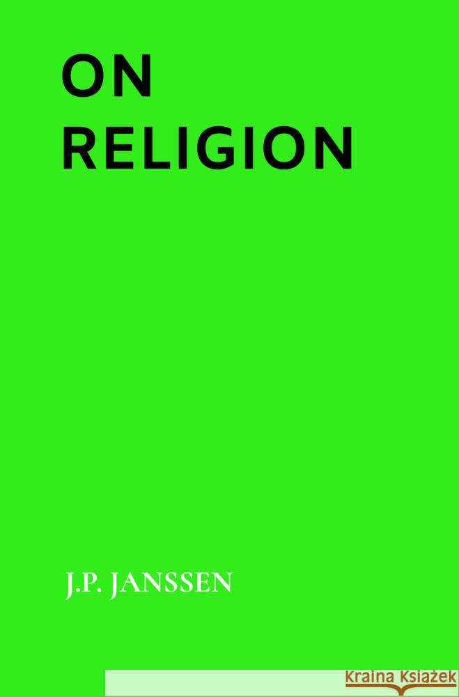 On Religion J.P. Janssen 9789465203904