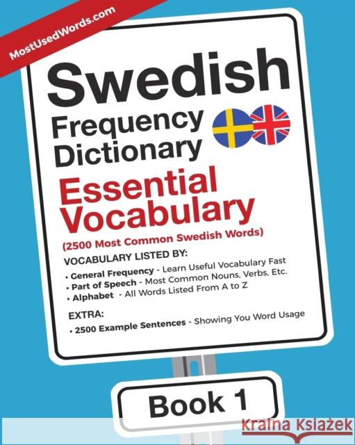 Swedish Frequency Dictionary - Essential Vocabulary: 2500 Most Common Swedish Words Mostusedwords 9789492637048 Mostusedwords.com