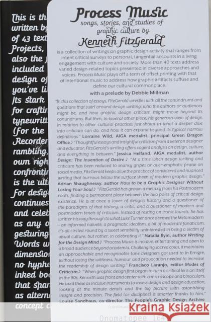 Process Music: songs, stories, and studies of graphic culture Kenneth Fitzgerald 9789493148772 Onomatopee