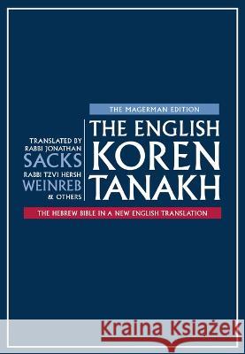 The English Koren Tanakh, Magerman Edition, Large Jonathan Sacks 9789657766385 Koren Publishers