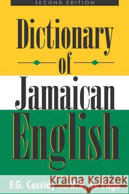 Dictionary of Jamaican English Frederic Gomes Cassidy 9789766401276 University of West Indies Press