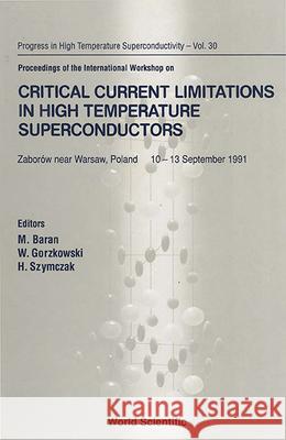 Critical Current Limitations in High Temperature Superconductors Waldemar Gorzkowski M. Baran Henryk Szymezak 9789810208035 World Scientific Publishing Company