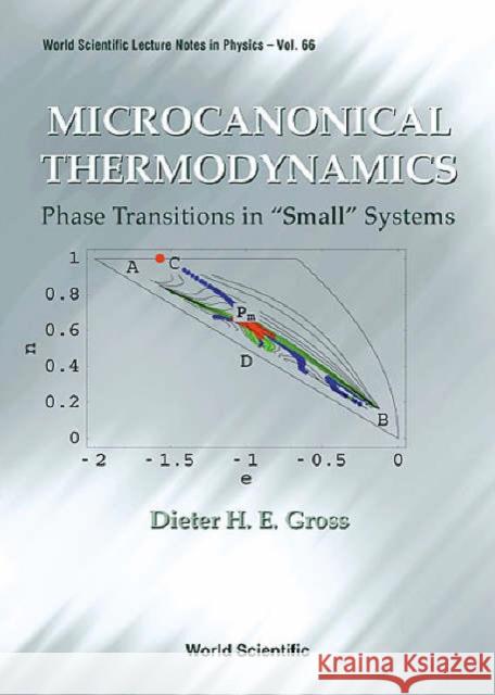 Microcanonical Thermodynamics: Phase Transitions in Small Systems Gross, Dieter H. E. 9789810242152 WORLD SCIENTIFIC PUBLISHING CO PTE LTD