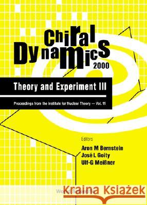 Chiral Dynamics: Theory And Experiment Iii Aron M Bernstein, Jose Luis Goity, Ulf-g Meissner 9789810247232