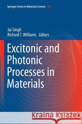 Excitonic and Photonic Processes in Materials Jai Singh Richard T. Williams 9789811011535 Springer