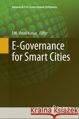 E-Governance for Smart Cities T. M. Vino 9789811012419 Springer