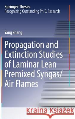 Propagation and Extinction Studies of Laminar Lean Premixed Syngas/Air Flames Yang Zhang 9789811046148 Springer