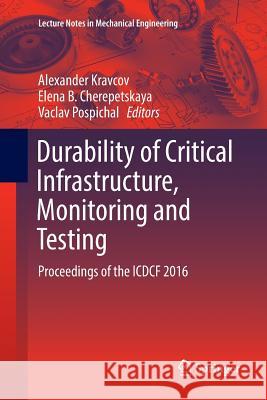 Durability of Critical Infrastructure, Monitoring and Testing: Proceedings of the Icdcf 2016 Kravcov, Alexander 9789811098253 Springer