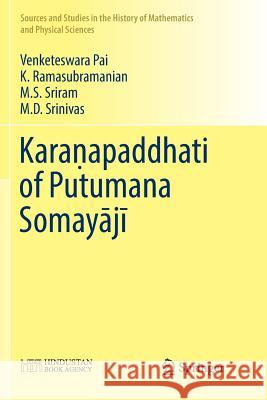 Karaṇapaddhati of Putumana Somayājī Pai, Venketeswara 9789811338960 Springer