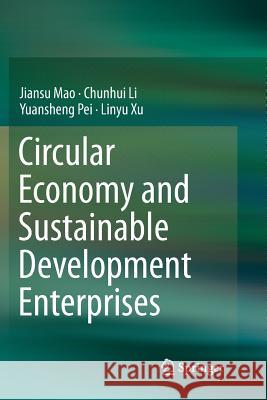 Circular Economy and Sustainable Development Enterprises Jiansu Mao Chunhui Li Yuansheng Pei 9789811341786