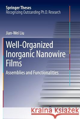 Well-Organized Inorganic Nanowire Films: Assemblies and Functionalities Liu, Jian-Wei 9789811350078 Springer