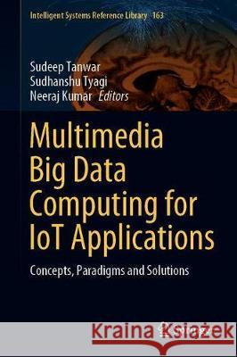 Multimedia Big Data Computing for Iot Applications: Concepts, Paradigms and Solutions Tanwar, Sudeep 9789811387586