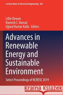 Advances in Renewable Energy and Sustainable Environment: Select Proceedings of Ncrese 2019 Dewan, Lillie 9789811553158