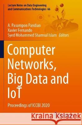 Computer Networks, Big Data and Iot: Proceedings of Iccbi 2020 Pandian, A. Pasumpon 9789811609671