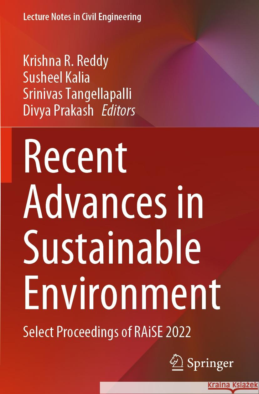 Recent Advances in Sustainable Environment   9789811950797 Springer Nature Singapore