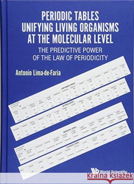 Periodic Tables Unifying Living Organisms at the Molecular Level: The Predictive Power of the Law of Periodicity Antonio Lima-de-Faria   9789813227002