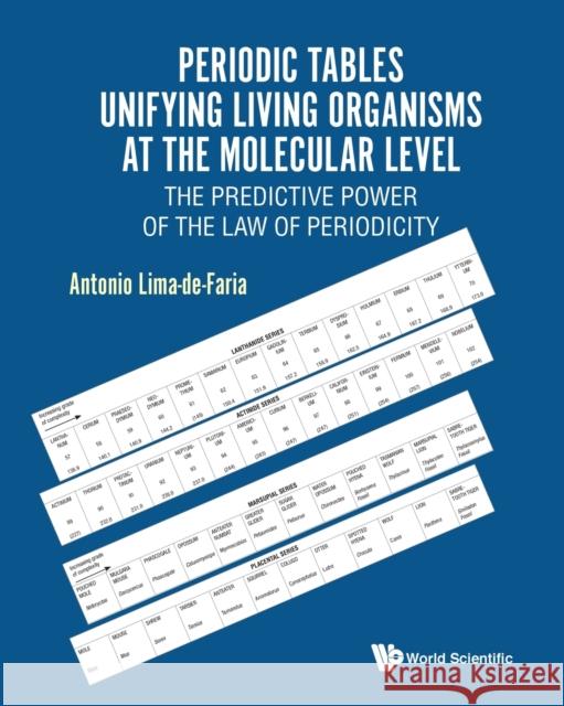 Periodic Tables Unifying Living Organisms at the Molecular Level: The Predictive Power of the Law of Periodicity Antonio Lima-De-Faria 9789813227019