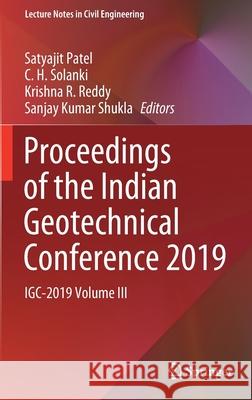 Proceedings of the Indian Geotechnical Conference 2019: Igc-2019 Volume III Satyajit Patel C. H. Solanki Krishna R. Reddy 9789813364431 Springer