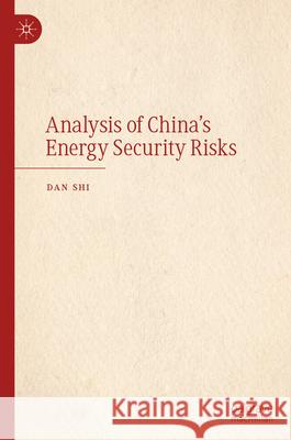 Analysis of China's Energy Security Risks Dan Shi 9789819500581 Palgrave MacMillan