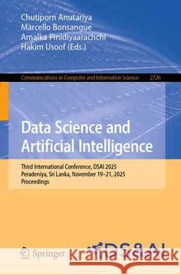 Data Science and Artificial Intelligence  9789819544080 Springer