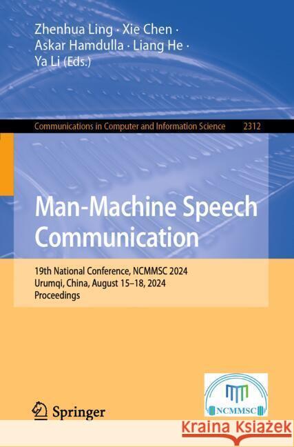 Man-Machine Speech Communication  9789819610440 Springer