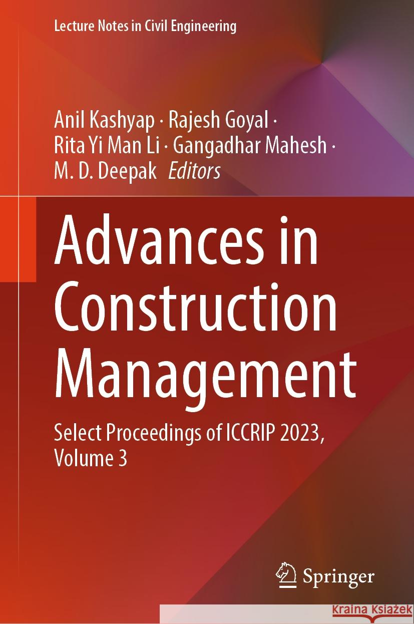 Advances in Construction Management  9789819648979 Springer Nature Singapore