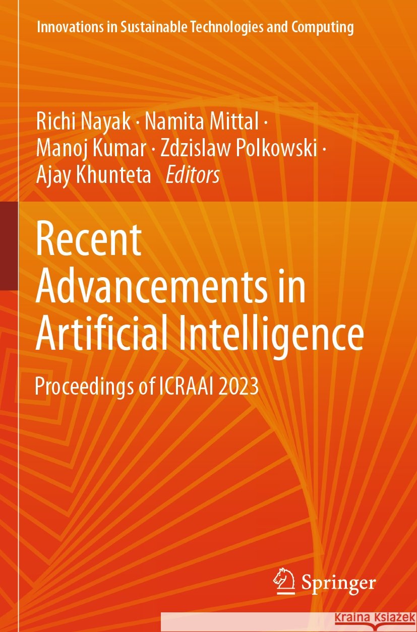 Recent Advancements in Artificial Intelligence   9789819711130 Springer Nature Singapore