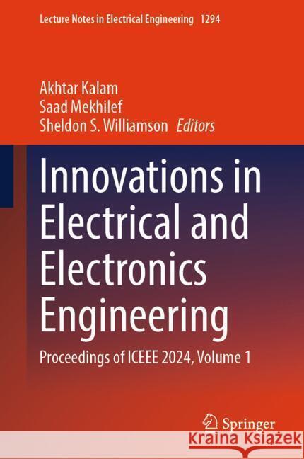 Innovations in Electrical and Electronics Engineering  9789819790364 Springer