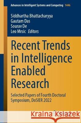 Recent Trends in Intelligence Enabled Research  9789819914715 Springer Nature Singapore