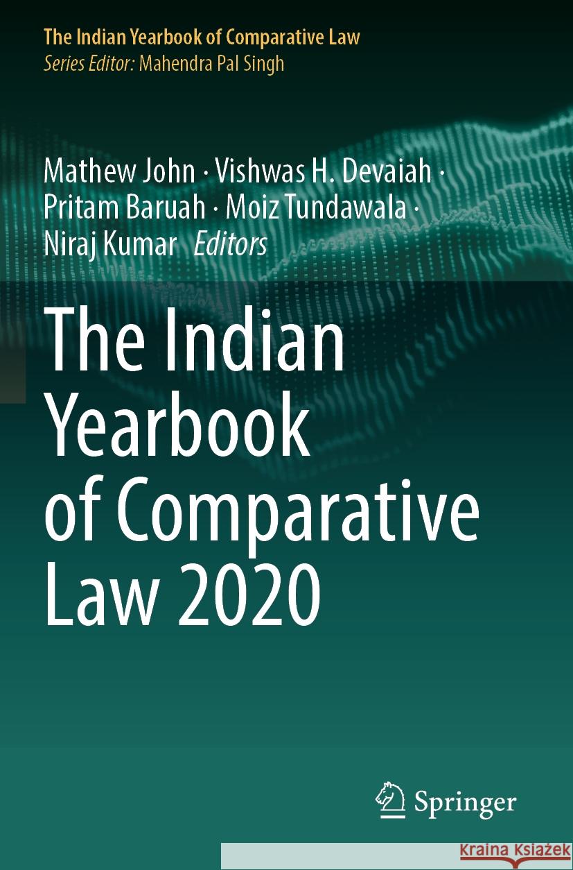 The Indian Yearbook of Comparative Law 2020  9789819954698 Springer Nature Singapore