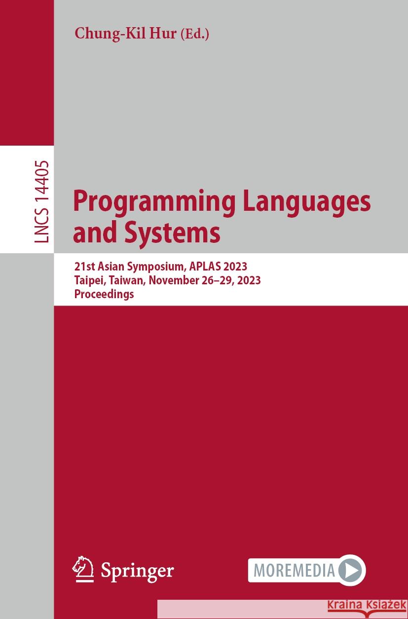 Programming Languages and Systems  9789819983100 Springer Nature Singapore