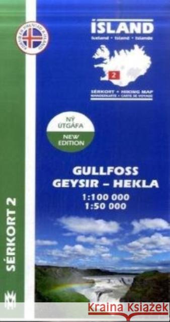 Gullfoss - Geysir - Hekla - Iceland Trekking & Driving Map 2 - 1:100 000 & 1:50 000: 2018 HH Hansen 9789979330332 Mal Og Menning,Iceland