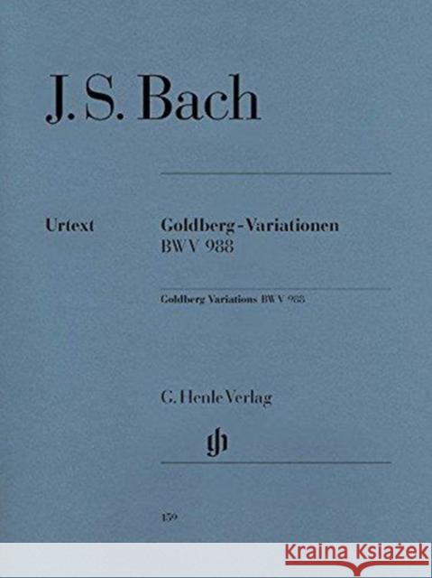 J S BACH GOLDBERG VARIATIONEN BWV 988 J S BACH 9790201801599 Henle (G.), München