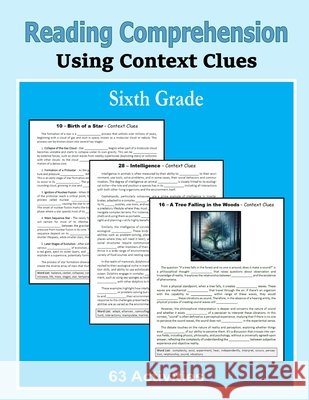 Reading Comprehension - Using Context Clues - Sixth Grade C Mahoney 9798332143687