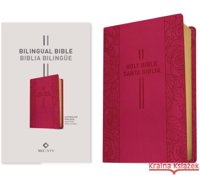 Bilingual Bible / Biblia bilingue NLT/NTV (LeatherLike, Pink Rose)  9798400500794 Tyndale House Publishers