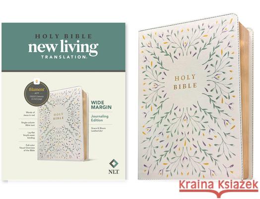 NLT Wide Margin Bible, Filament Enabled (LeatherLike, Grace & Bloom, Red Letter) New Living Translation 9798400506932 Tyndale House Publishers