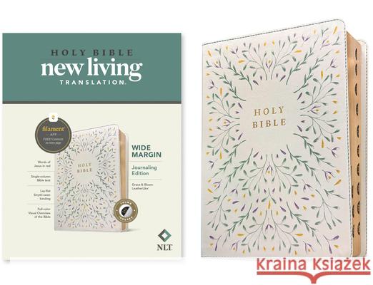 NLT Wide Margin Bible, Filament Enabled (LeatherLike, Grace & Bloom, Indexed, Red Letter) New Living Translation 9798400506949 Tyndale House Publishers
