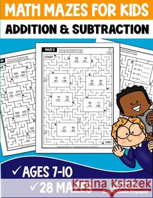 Math Mazes for Kids Addition and Subtraction Activity Book Laura Putman 9798882543937 Independently Published