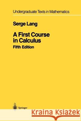 A First Course in Calculus