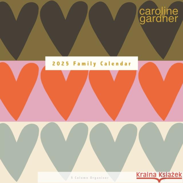 Caroline Gardner Hearts Planner Wall Calendar 2025