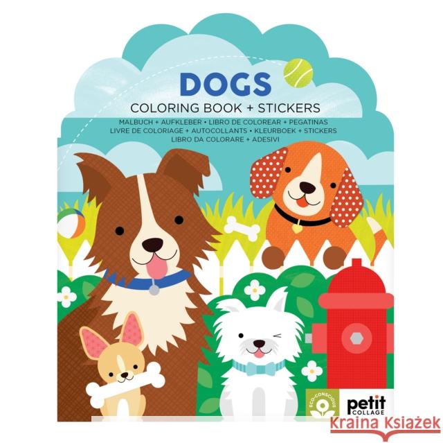 Dogs Coloring Book + Stickers
