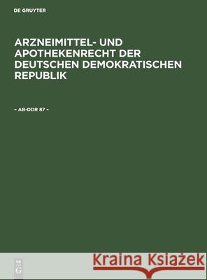 - Ab-Ddr 87 - No Contributor 9783112528099 de Gruyter - książka