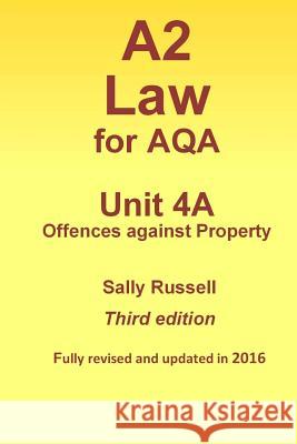 A2 Law for AQA Unit 4 A Russell, Sally 9781539536215 Createspace Independent Publishing Platform - książka