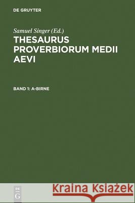 A-Birne Samuel Singer 9783110146288 Walter de Gruyter - książka