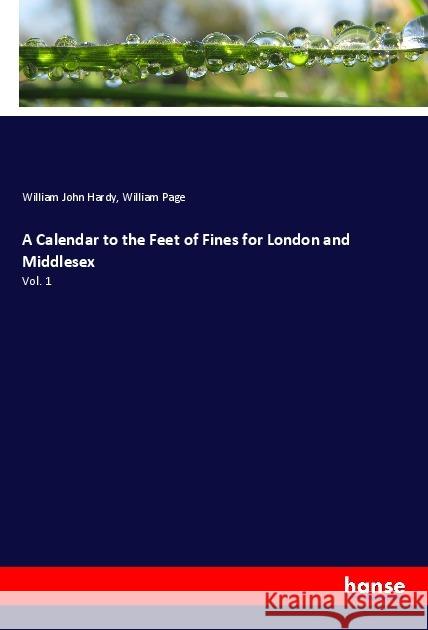 A Calendar to the Feet of Fines for London and Middlesex : Vol. 1 Hardy, William John; Page, William 9783337491192 Hansebooks - książka