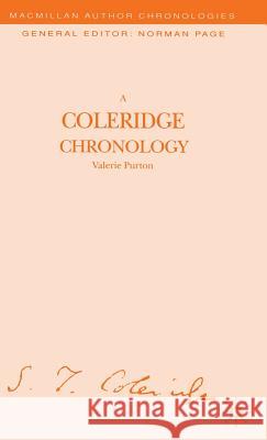 A Coleridge Chronology Valerie Purton 9780333460214 PALGRAVE MACMILLAN - książka